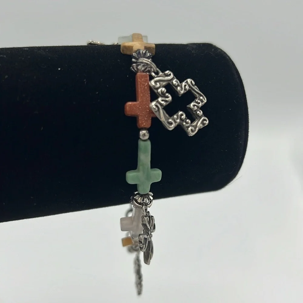Women’s Stone & Cross Bracelet